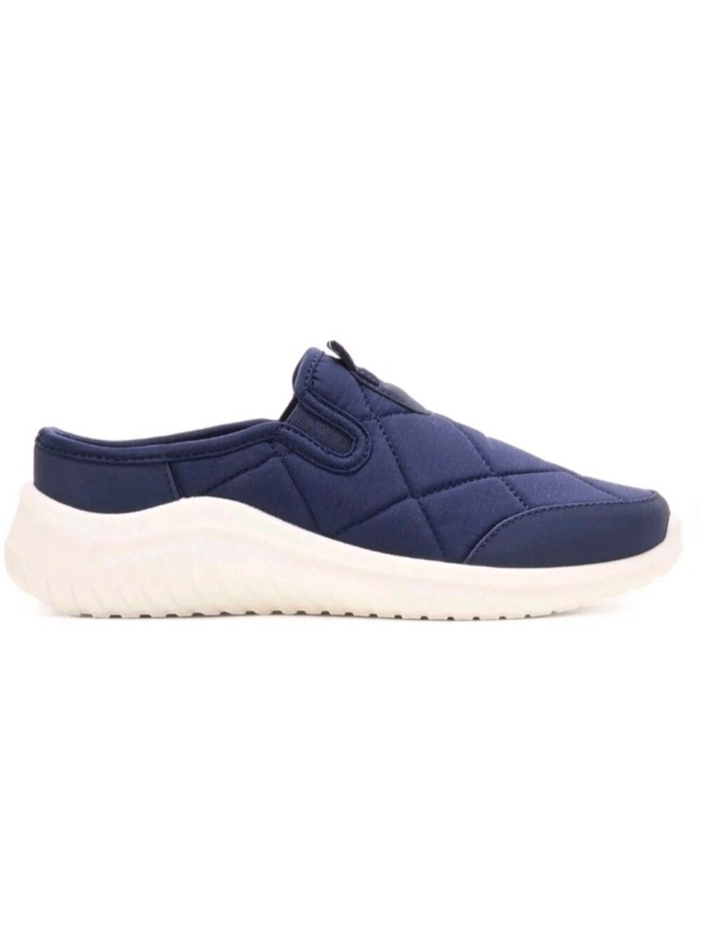 Dearfoams Quilted Slip-On Shoes Womens 7 Washable Navy Blue Clogs Arch Support